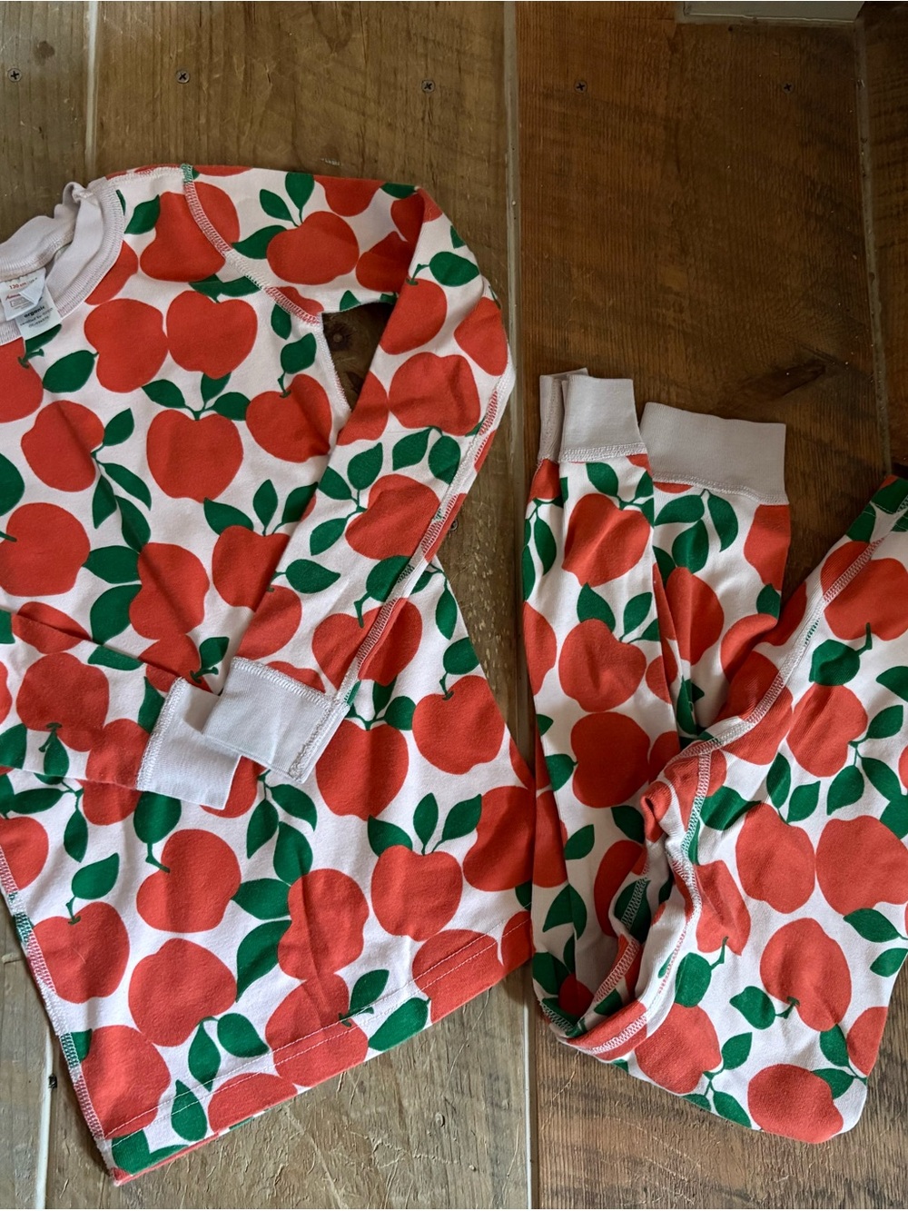 Hanna Andersson Pajama Set with Red Apple Print